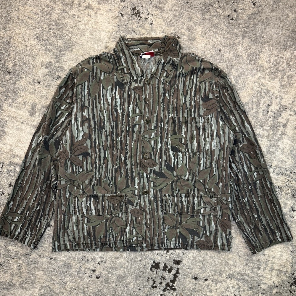Vintage Sports Afield Shirt Mens Realtree Original Treebark Hunting Large 90s